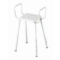 Shower Stool with Arms, Capacity: 175Kg, seat area of 340 W x 290 D mm. Each