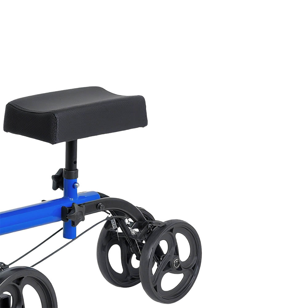 Livingstone Knee Scooter Walker, 10 inch Front Tyres, 9.6kg, Multifunctional Brakes with Bag, Blue, Each