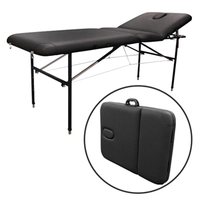 Livingstone Elite 635 Portable Massage Table, Black, 186 x 66 x 79cm, 200kg Capacity, Foldable in Half, Each Each