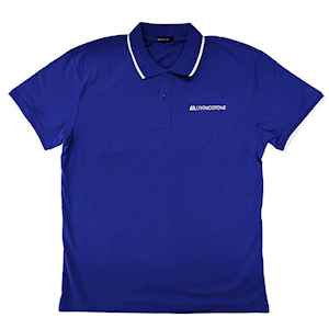 Livingstone Polo T-Shirt, 100pct Cotton, 45+ Thread Count, 220GSM Yarn Weight, Medium, Navy Blue, Each Each