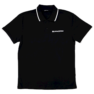 Livingstone Polo T-Shirt, 100pct Cotton, 45+ Thread Count, 220GSM Yarn Weight, Extra Small, Black, Each Each