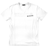 Livingstone V-Neck T-Shirt, 100pct Cotton, 45+ Thread Count, 220GSM Yarn Weight, Medium, White, Each Each