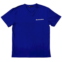 Livingstone V-Neck T-Shirt, 100pct Cotton, 45+ Thread Count, 220GSM Yarn Weight, Double Extra Large, Navy Blue, Each Each