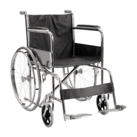 Livingstone Folding Manual Wheelchair, 24" Rear Wheels, Chrome Steel Frame, 46Cm Wide Seat, 100kg, Each