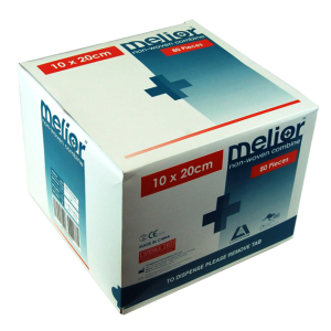 Melior Combine Dressing Pads, 20 x 20 cm, Nonwoven, Cotton Filled, Sterile, 1/Pack, 50/Dispenser Box Box