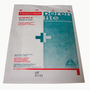 Out of Date, Poren-Lite Non-Adherent Absorbent Dressing, 7.5 x 10cm, Sterile, Loose, Price Discounted, While Stocks last Each
