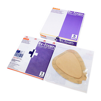 Liv-Foam Silicone Foam Dressing, 15 x 18cm, with Adhesive Border, Self Adherent, Sacrum Shaped, 5/Box Box