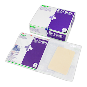 Liv-Foam Silicone Foam Dressing, 6 x 9cm, Borderless, Non Adhesive, Each Loose