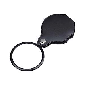 Chuda Handheld Magnifier, with Leather Case, 10x Clear Magnification, 360deg Rotation, 50mm Glass Lens,Portable Pocket Type, Each Each