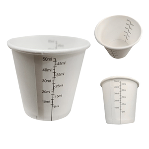 Livingstone Paper Medicine and Pill Cup, 50mL Graduation, Biodegradable, 100 Pieces/Bag, 20 Bags/Carton, 2,000 Pieces/Carton Carton