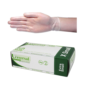 Out of Date BIG DISCOUNT Universal Vinyl Exam Gloves Low powder HACCP Recycl 6.5g Large Clear 100/Box As NEW Condition Whilst Stock Last