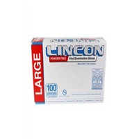 Lincon Vinyl Examination Gloves, Recyclable, 6.5g Powder Free,Large, Clear, HACCP Grade, 100/Box, 1,000/Carton Carton