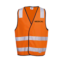 Holyshirt Medical Hi-Visibility Safety Vest, 100pct Polyester, Day and Night, Medium, Orange, Each Each
