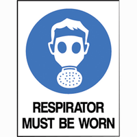Mandatory Sign " Respirator Must Be Worn" 450x600mm Metal Each