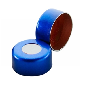 Crimping Cap, N-20 Silicone Blue with Silver Centre Hole 100/Pk Pack