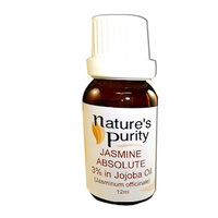 Natures Purity Jasmine Absolute 3pct In Jojoba Oil Jasminum Officinale 12mL, Each Bottle