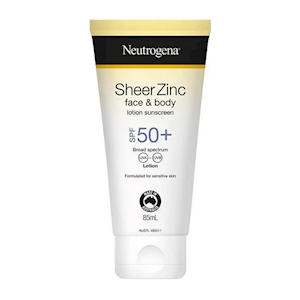 Neutrogena® Sheer Zinc Face & Body Lotion with SPF50+, 85mL, Each