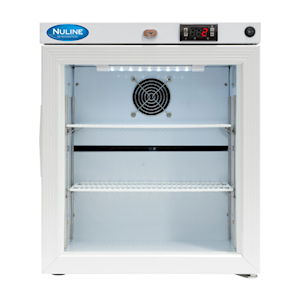 Nuline ML29GP Vaccine Fridge, Glass Door, Fan Force System, 29L, 445(W) x 458(D) x 535(H) mm, 2 Adjustable Shelves, 27Kg, Each Each