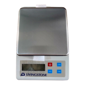 Livingstone Portable Digital Electronic Scale, 2,200 Grams Capacity, 1 Gram Readability, 140 x 135mm Plastic Pan, Each Each