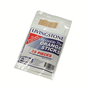 Livingstone Biodegradable Wooden Applicator Orange Craft Stick 150 mm Length, 2.2mm Diameter, 25/Bag Pack