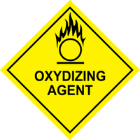 STICKERS, "OXIDISING AGENT", 20X20MM, 250/ROLL Roll