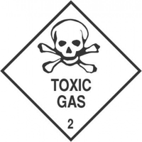 STICKERS, "TOXIC GAS 2" 20X20MM, 250/ROLL Roll
