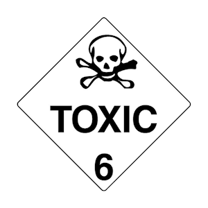 STICKERS, "TOXIC 6", 20X20MM, 250/ROLL Roll