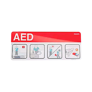 Laerdal Philips AED Awareness Placard, Red, Each Each