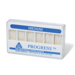 Progress Absorbent Paper Points, Size No. C, Coarse, Biodegradable, Sterile, Green, 200/Pack Pack