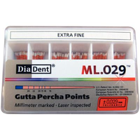 Diadent Absorbent Paper Points, Size No. XF, Extra Fine, Biodegradable, Sterile, Yellow, 200/Vial, 6 Vials/Box Box