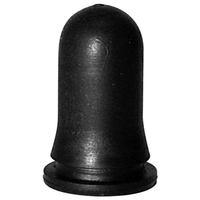 Rubber Dropper Teat, 24mm x 16 mm dia, 5mm opening, Black, 10/Pack