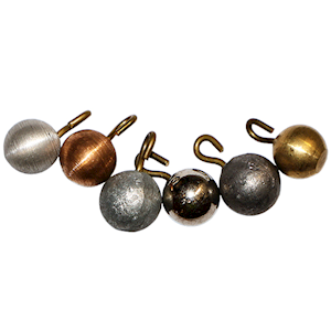 Pendulum Bob with Hook, Round, 19mm, Assorted Metals, 6 Pieces/Set Set
