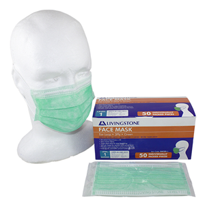 Liv Premium Face Mask, Ear Loop, 3-Ply, Level2 EN14683 TYPE IIR, BFE = 98pct Green, Latex Free, No Fibreglass, 50/Box (Expiry: 31/03/2026)