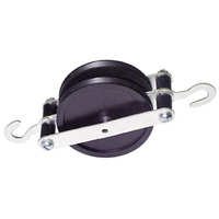 Pulley with Hook, 50 mm, 2-sheave, 10/Pack Pack