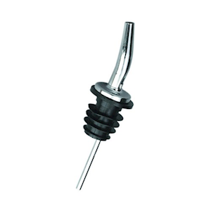 Free Flow Pourer Chrome and Plastic Long Spout, Fast Pour, Each Each