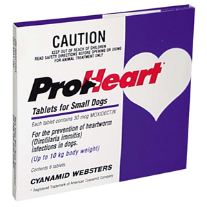 Proheart -10W (Bl) SML Dog (6Tab/Card) Card