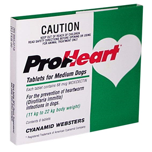Proheart - 22W (Grnn) Med Dog(6Tab/Card) Card