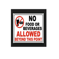 Safety Sign, "No Food or Drink", 225 x 300mm, Polypropylene, Each Each