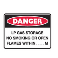 SIGN NO SMOKING METAL450X600MMLP GAS STOR W 5 MTRS L-2000-M Each