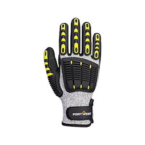 Portwest Anti Impact Cut Resistant Glove, A722, Large, Grey/Black, Non-Sterile, Pair