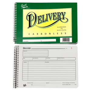 Quill Delivery Book, A5, Duplicate, Carbonless 50 Leaves, 5/Pack Pack