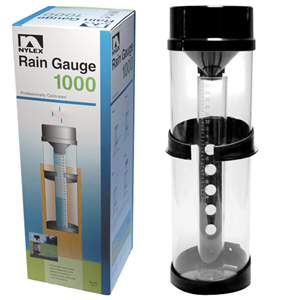 Rain Gauge, Complete, 250mm, 1mm Increment, Recyclable Plastic, Each Each