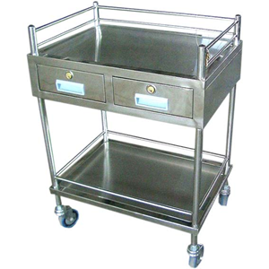 Runyes Stainless Steel Double Trolley 2 Drawer 650X450X900 Each