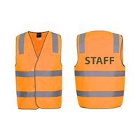 Livingstone High Visibility Safety Vest with Night Reflectivity, Customised Print Staff (Back), School Logo (Front), Large, Orange, Each Each