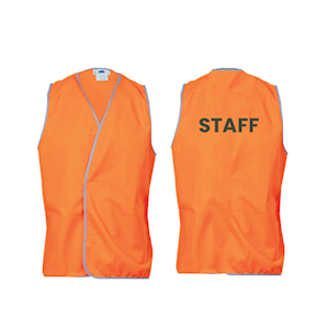 Livingstone High Visibility Safety Vest, Day Use,Customised Print Staff (Back), School Logo (Front), Extra Large, Orange, Each Each