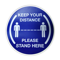 Livingstone Social Distancing Label, "Keep Your Distance", 30cm Diameter, Each Each