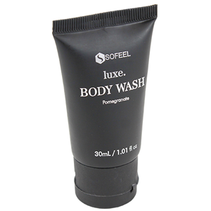 Sofeel Luxe Body Wash, Pomegranate, 30ml Cap Top Bottles, 300/Carton Carton