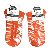 Foot Safe Safety Socks, Slip-Resistant, Large, Orange, 1 Pair/Pack Pair