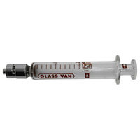 Livingstone Glass Syringe, 2ml, Luer Lock Metal Tip, Concentric Nozzle, Latex Free, Hypoallergenic, Each Each