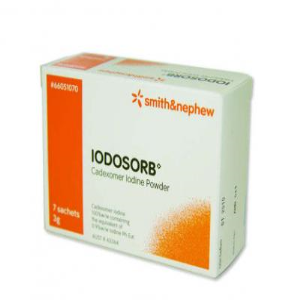 Out of Date, Iodosorb Iodine Dressing Powder, 3gm/sachet, 7 Sachets/Pck, Original Unopened Condition, Price Discounted, While Stocks last Pack